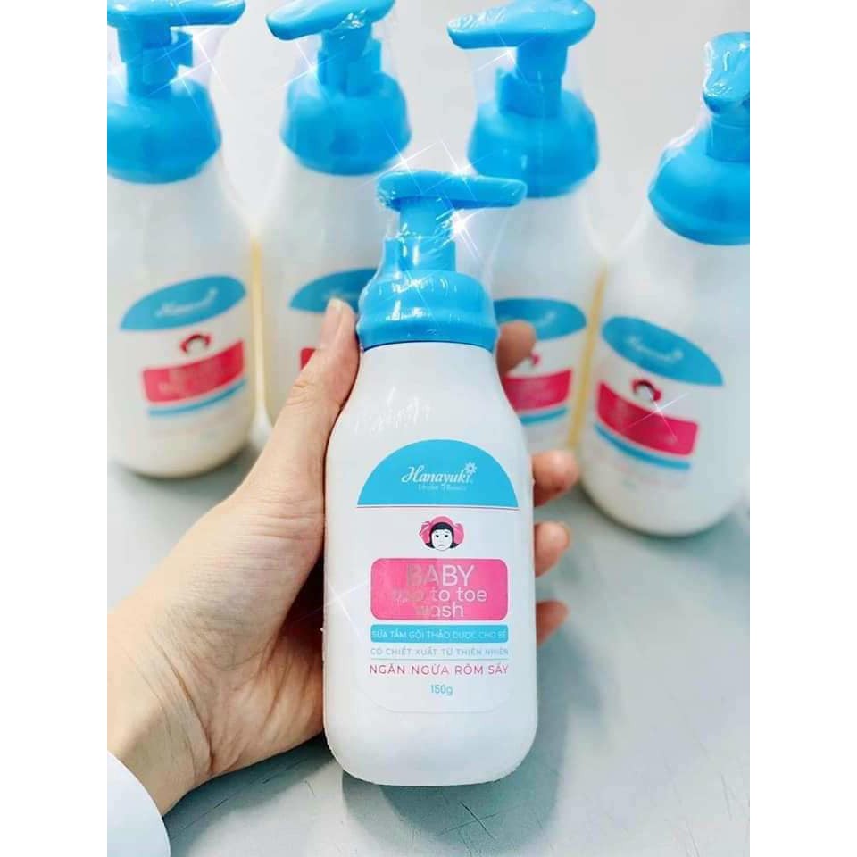 Sữa Tắm Gội Thảo Dược Hana Baby top to toe wash Hanayuki Chính Hãng 100%