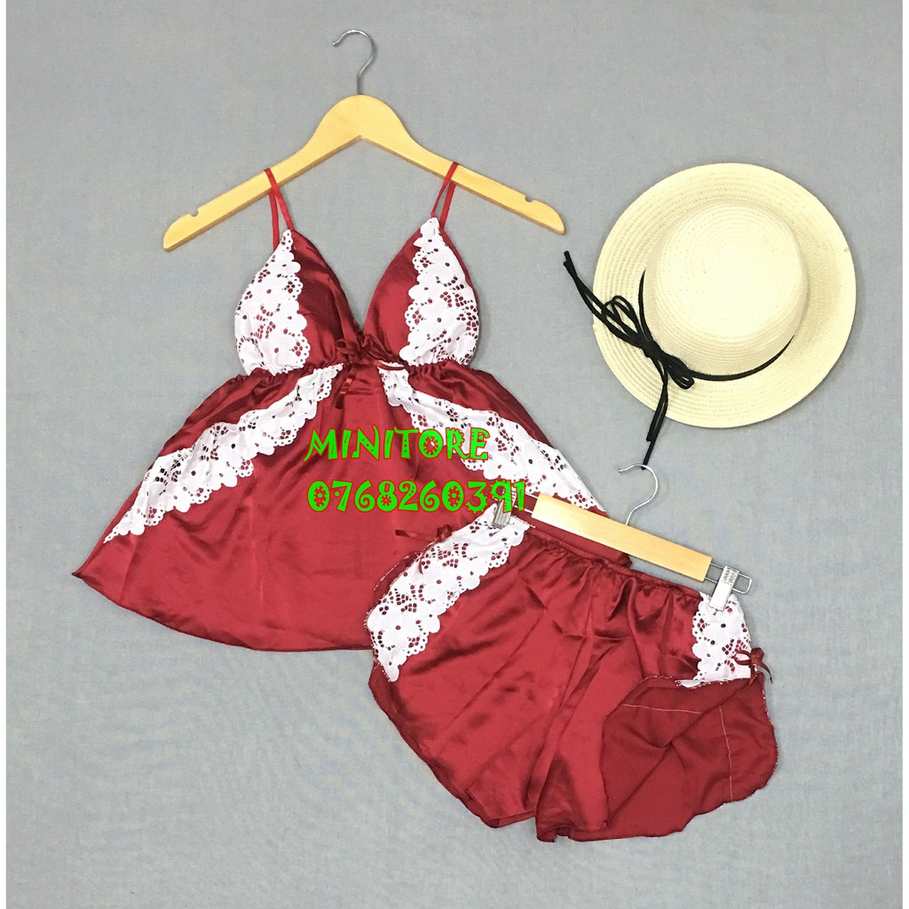 [40KG - 55 KG]ĐỒ NGỦ SEXY SATIN CÓ MÚT - Vải siêu mát siêu xinh không nhăn hàng xưởng nhà may bao chắc chắn bao đẹp | BigBuy360 - bigbuy360.vn