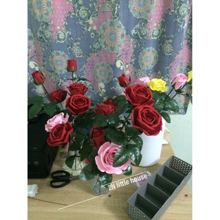 Lá hồng giả (set 30 lá)