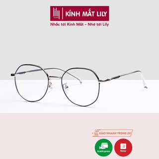 Gọng kính cận thời trang nữ Lilyeyewear mắt đa giác kim loại giả cận thanh mảnh 29183