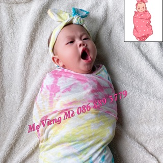 Quấn chũn vải cotton chống giật mình cho bé sơ sinh