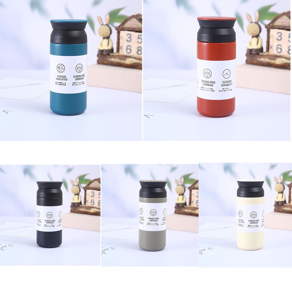 Bình Đựng Nước 480ml Bằng Thép Không Gỉ Thiết Kế Nhỏ Gọn Tiện Dụng