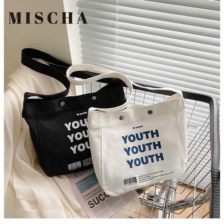 Mischa Túi Xách canvas Sức Chứa Lớn Siêu Nhẹ Thiết Kế Đơn Giản Thời Trang unisex