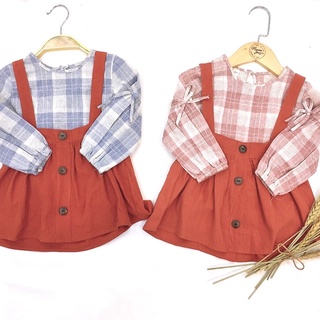 Set yếm bé trai và váy bé gái (2 màu )