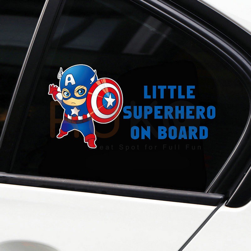 Sticker hình Captain America Little Superhero On Board