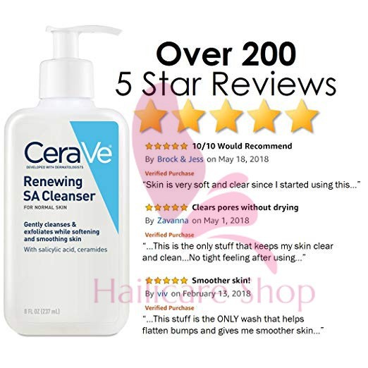 [Mã COS1904 giảm 8% đơn 300K] Sữa rửa mặt CeraVe Renewing SA Cleanser 8 oz Salicylic Acid 237 ml | BigBuy360 - bigbuy360.vn