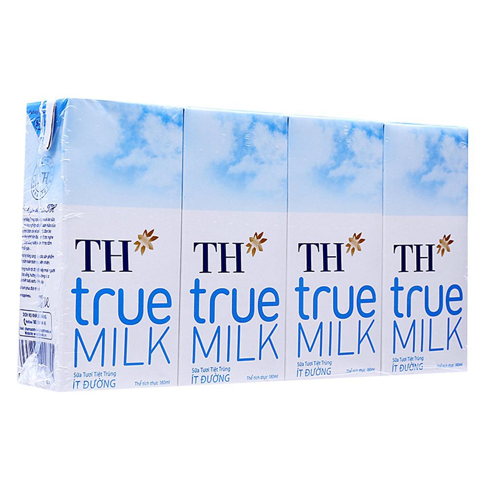 Thùng 48 Hộp Sữa Tươi TH True Milk Ít Đường 180ml