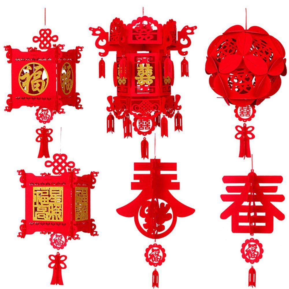 JANE Lồng Đèn Đỏ Chống Thấm Nước Treo Trang Trí Lễ Hội Mùa Xuân Trung Hoa