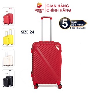 Vali kéo du lịch SUNNY SV05 size 24 - nhựa dẻo ABS, khóa số an toàn