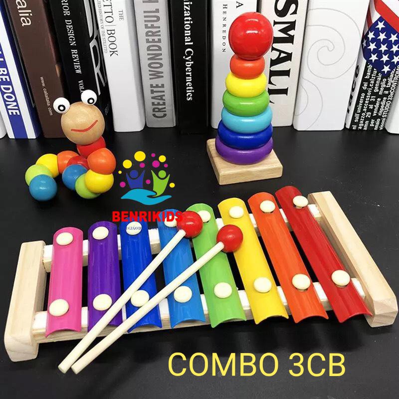 Combo Đồ Chơi Gỗ-Giáo Cụ Montessori Nâng Cao Khả Năng Tư Duy Cho Bé Vừa Chơi Vừa Học