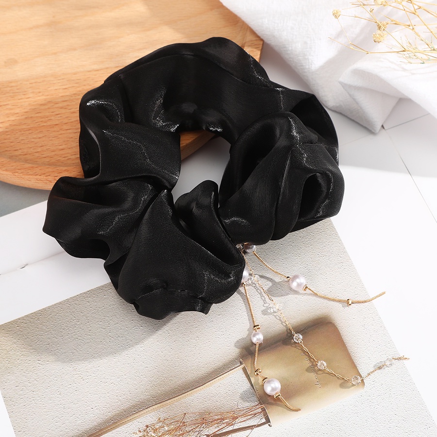 Dây buộc tóc lụa trang trí ngọc trai giả phong cách Hàn Quốc thanh lịch xinh xắn