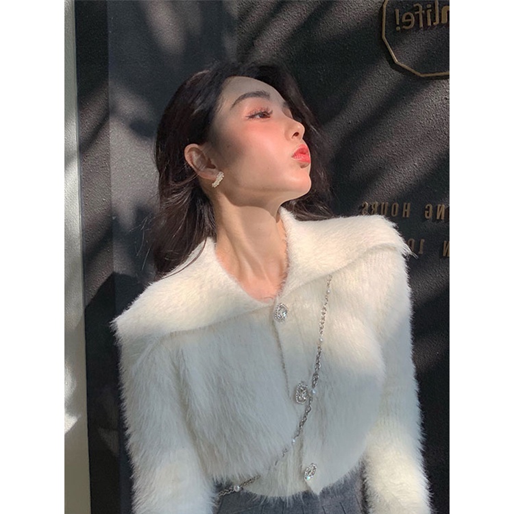 Áo cardigan Dệt Kim Lông Cừu Phong Cách Hàn Quốc Thời Trang Thu Đông