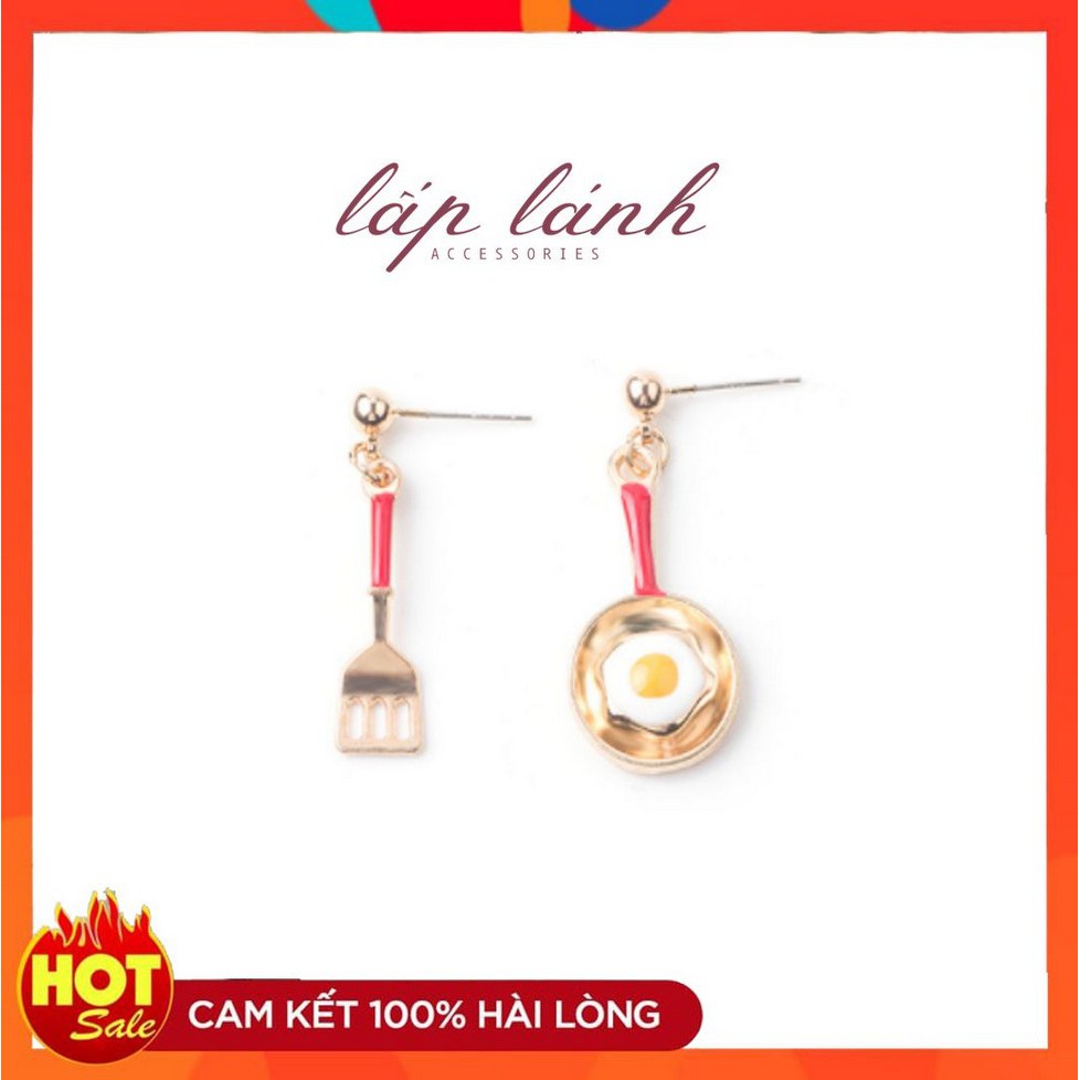 [Có sẵn] BÔNG TAI KHUYÊN TAI HỌA TIẾT DỄ THƯƠNG HANDMADE HÌNH KEM BÁNH RÁN SON MÔI PHONG CÁCH HÀN QUỐC BT42