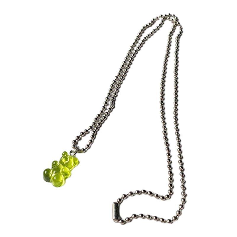 Vòng cổ Mặt Hình Gấu Gummy Hoạt Hình Bằng Nhựa Resin Màu Kẹo Cho Nữ