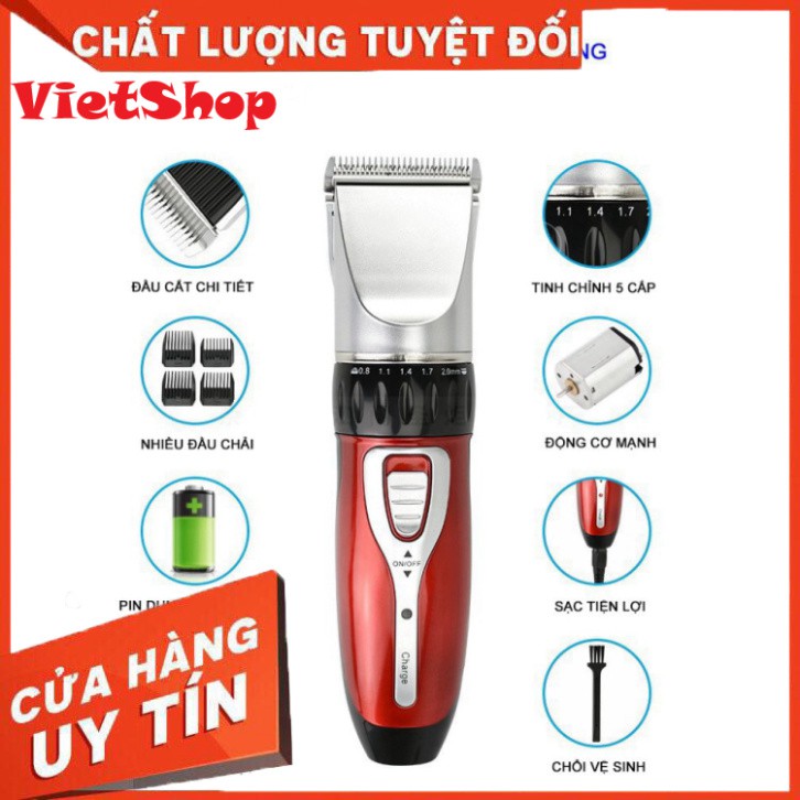 Tông Đơ Cắt Tóc Gia Định ICHEN JC - 0817, Tông Đơ Sạc Pin Tiện Dụng, Dễ Sử Dụng, Tặng Kèm Bộ Quà Tặng Hấp Dẫn - VietShop