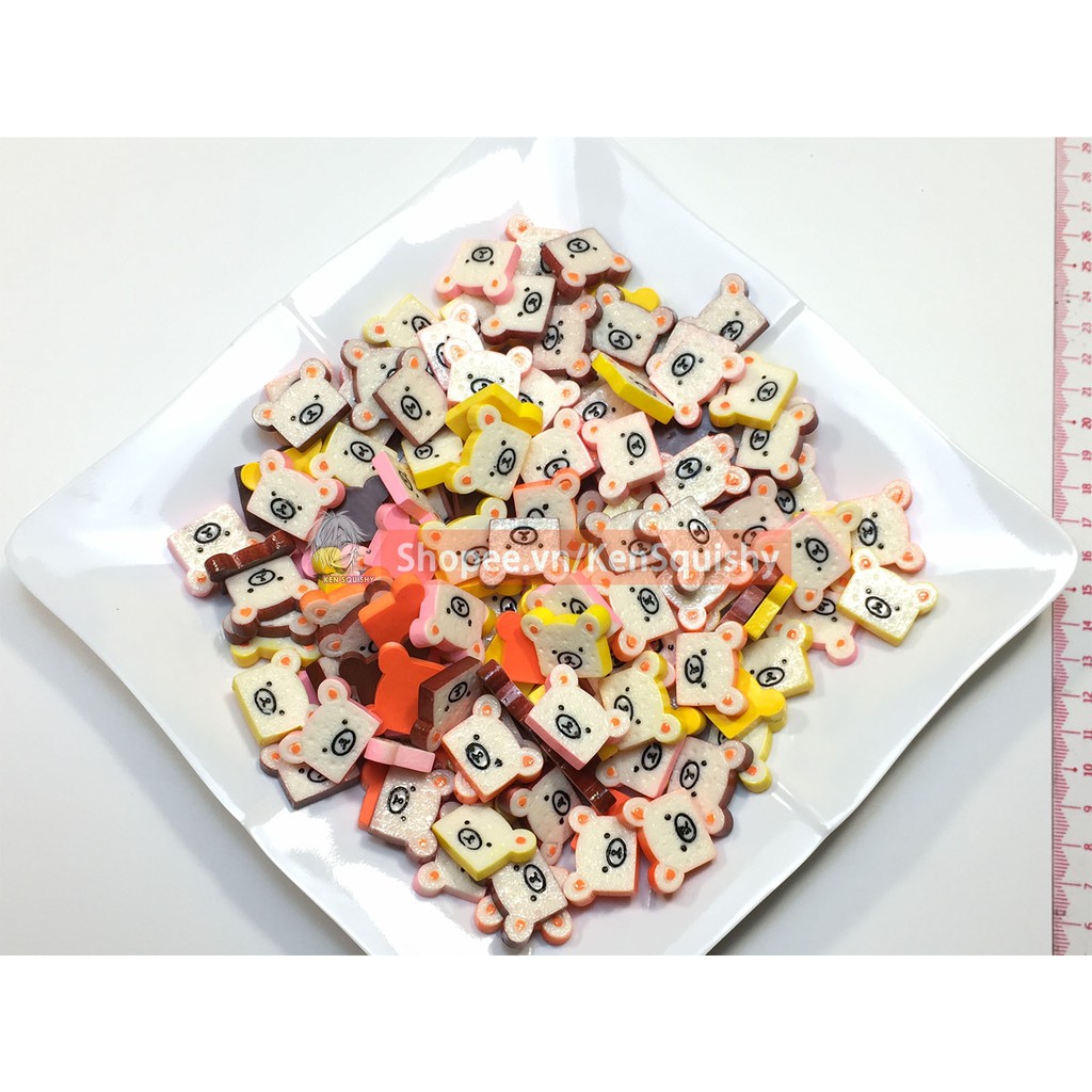 Mô Hình Bánh Mì Gấu Rilakkuma Nguyên Liệu Trang Trí Slime / Ốp Điện Thoại