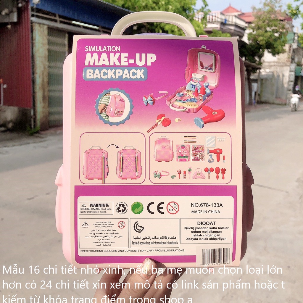 Đồ chơi trang điểm cho bé gái đồ chơi nấu ăn ba lô đeo được phù hợp 2 3 4 5 6 tuổi