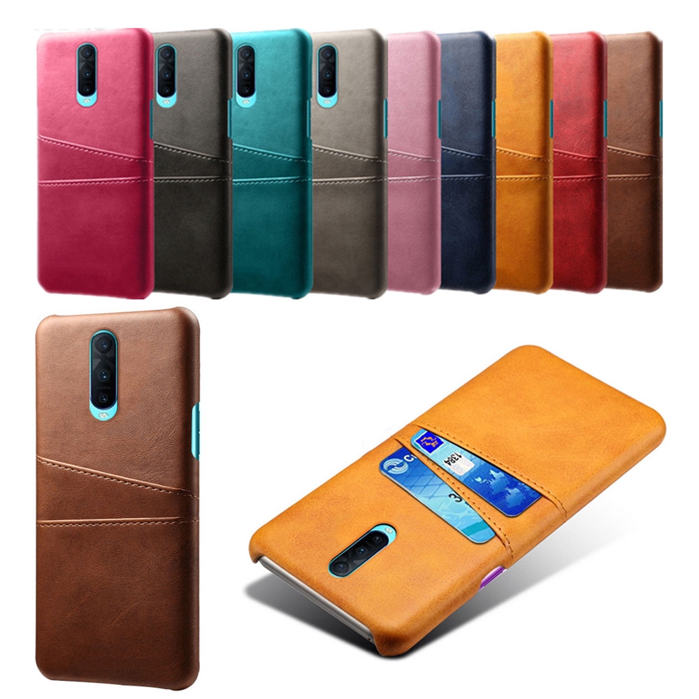 Luxury Card Holder Case OPPO R17 Pro R11 R11S Plus Slim PU Leather Wallet Shockproof Cover