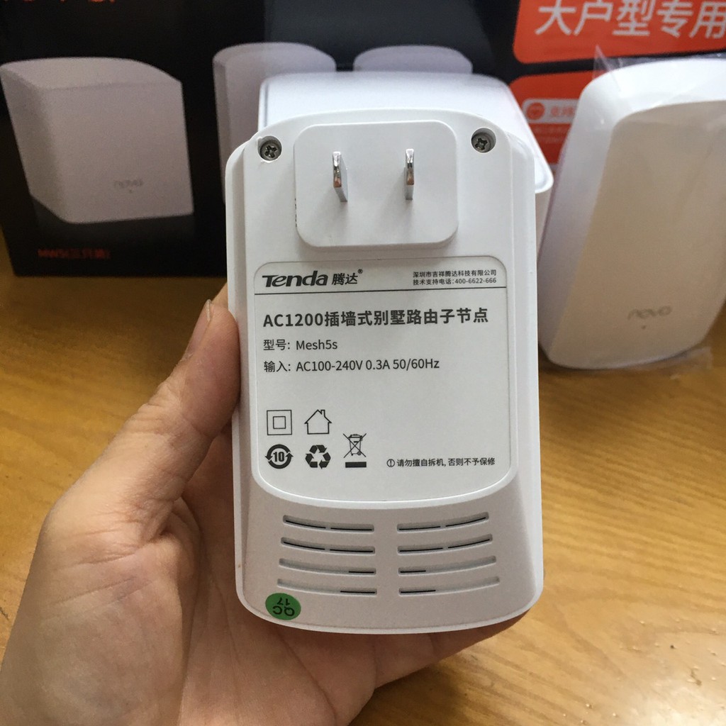 Tenda Nova MW5, Hệ thống wifi Mesh Dual-Band, 3 Pack white (AC1200) băng tần tốc độ 1200Mbps, phạm vi phủ sóng 350m2