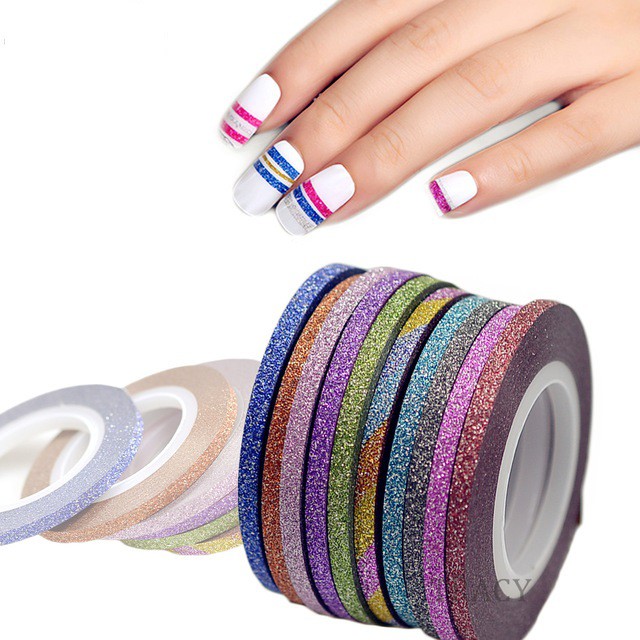 Cuộn băng dính kim tuyến saphia trang trí móng