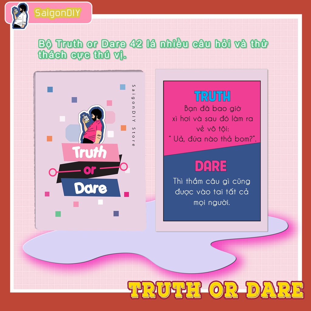 Bộ bài Truth or Dare 42 lá,  Hot trend đi nhậu Drinking game,  thử thách hay khi đi nhậu khuấy động tụ tập bạn bè