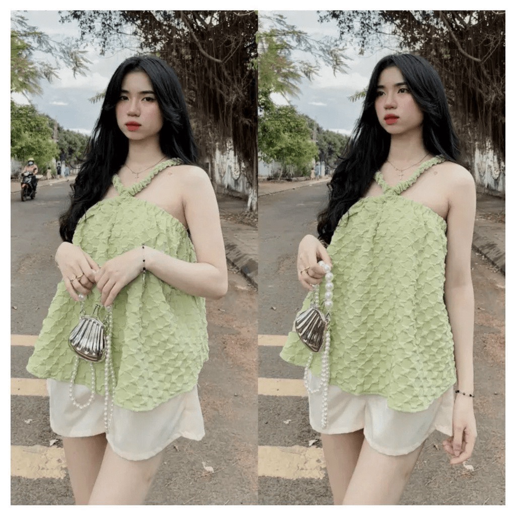 (HCM) Đầm maxi đũi xốp phồng xinh xắn thời trang tiểu thư hàn quốc siêu xinh xắn cho các nàng KOKO MI FASHION