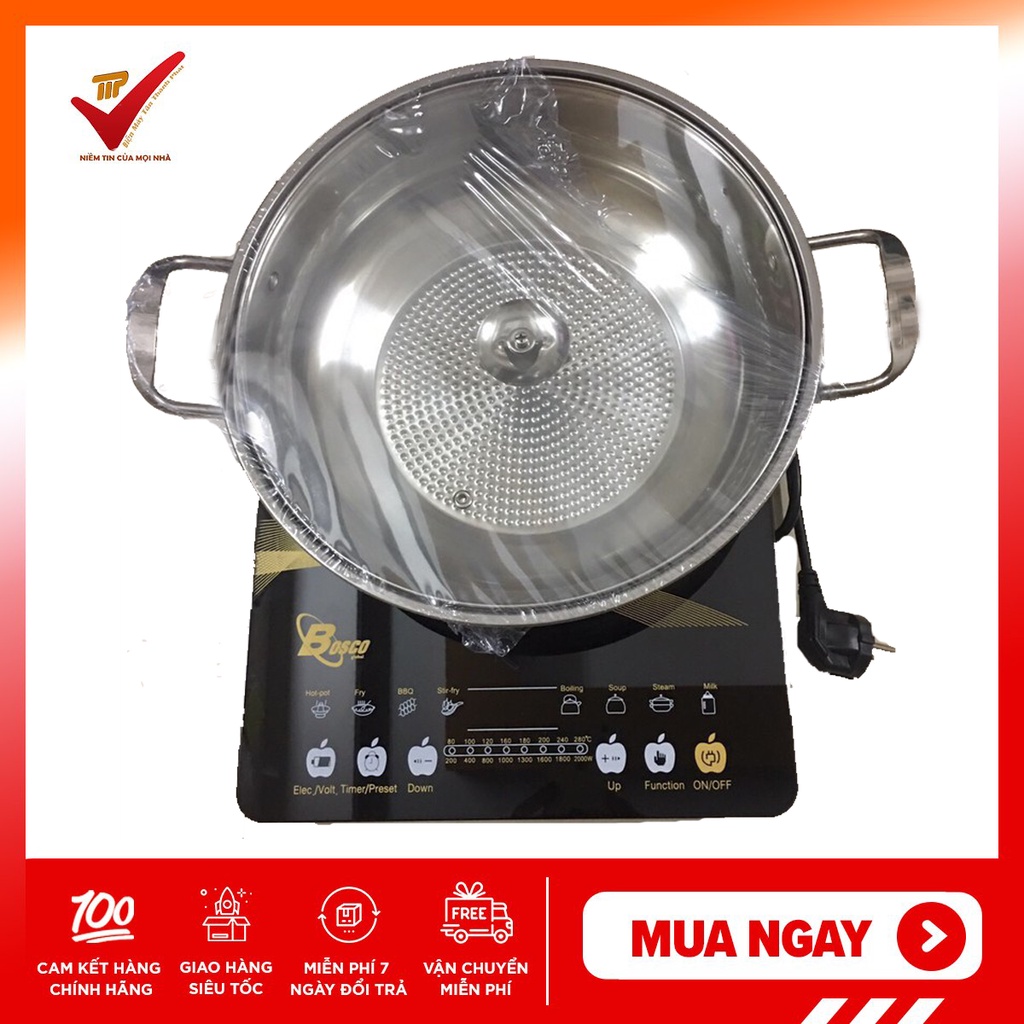 [Mã ELHADEV giảm 4% đơn 300K] BẾP ĐIỆN TỪ CAO CẤP BOSCO BC - IH02D tặng kèm nồi inox