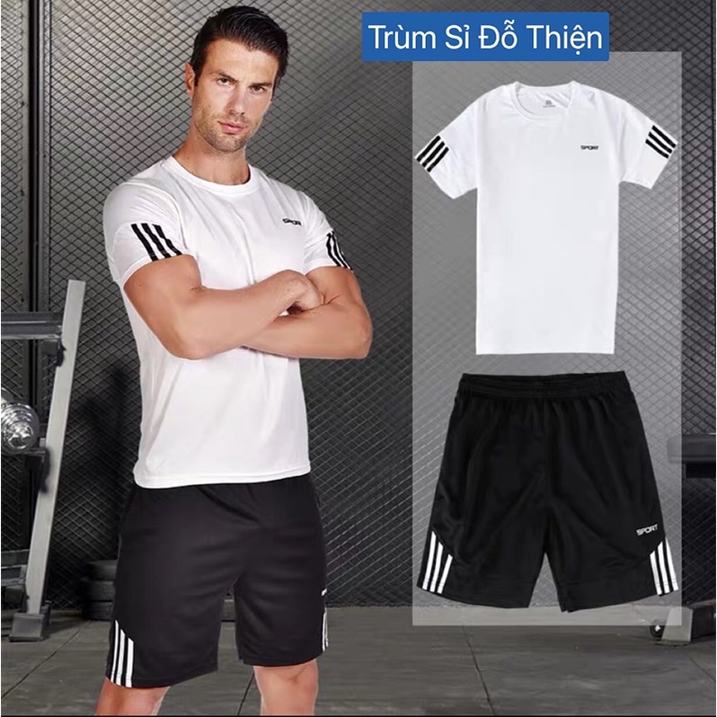 Đồ bộ nam Sport 3 sọc Unisex chất thun mè cao cấp bigsize dành cho nam nữ mặc nhà thể thao du lịch phong cách năng động