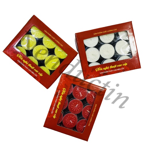 50 viên nến Tealight cao cấp Đức Tín cháy trên 4h không khói không mùi an toàn cho người sử dụng