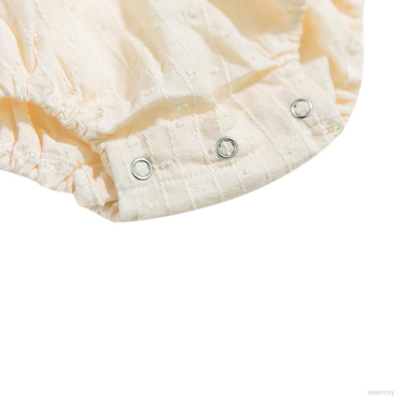 Set jumpsuit cổ tròn tay phồng + nón cho bé