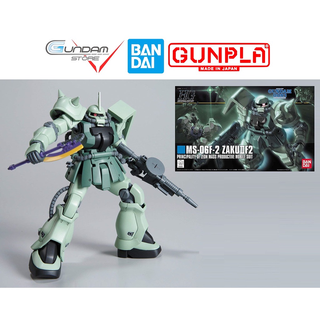 Mô Hình Gundam HG Zaku 2 F2 Zeon Type Bandai 1/144 HGUC UC Đồ Chơi Lắp Ráp Anime Nhật