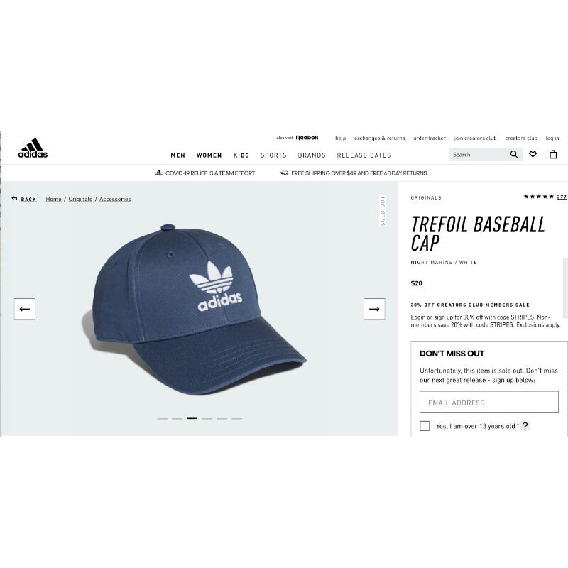 Mũ / nón Baseball màu xanh blue navy