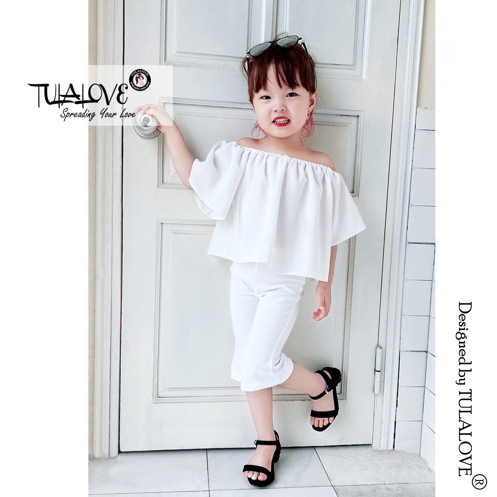 Áo Trễ Vai Cho Bé Gái Vải Đũi Cotton áo bé gái Tulalove