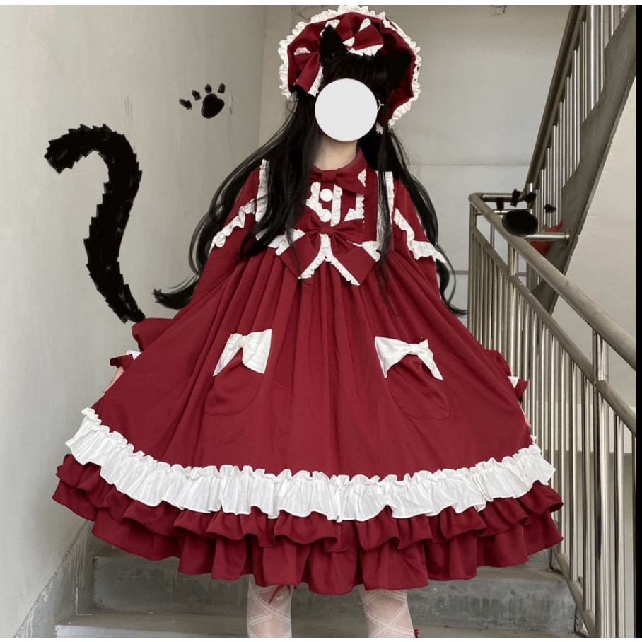 Đầm tay dài phong cách Lolita thời trang xuân thu cho cặp đôi