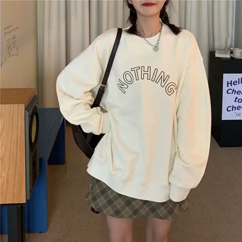 Áo Hoodie Nỉ Bông Không Mũ Thuê Chữ Nothing Mẫu Mới M064 -Violet_Store | BigBuy360 - bigbuy360.vn