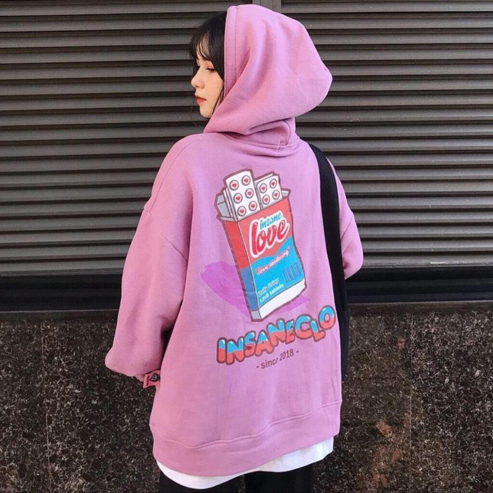 Áo khoác nỉ hoodie XUKASTORE Có Dây Kéo In Hình INSANECLO , dùng để chống nắng phong cách Unisex có 3 màu form rộng | BigBuy360 - bigbuy360.vn