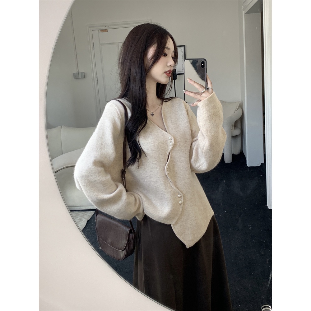 Áo Khoác cardigan Dệt Kim Tay Dài Thiết Kế Mới Thời Trang Dành Cho Mùa Thu