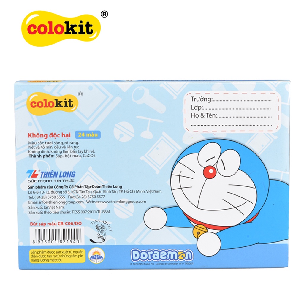 Sáp màu Colokit Doraemon CR-C06/DO