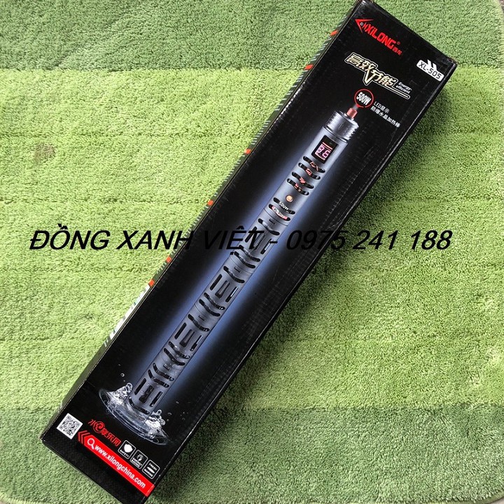 Sưởi bế cá vỏ nhựa chống bỏng 500W tích hợp nhiệt kế điện tử hiển thị màn hình LED cho bể 500 lít, hoặc 150cm