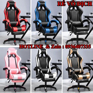 Ghế gaming cao cấp bọc da Pu, Ghế Chơi Game Có Massage Lưng Cao Cấp