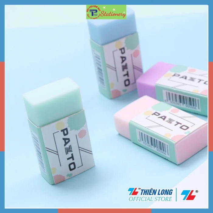 Gôm tẩy bút chì không mùi màu Pastel Pazto Thiên Long không có vụn tẩy E010