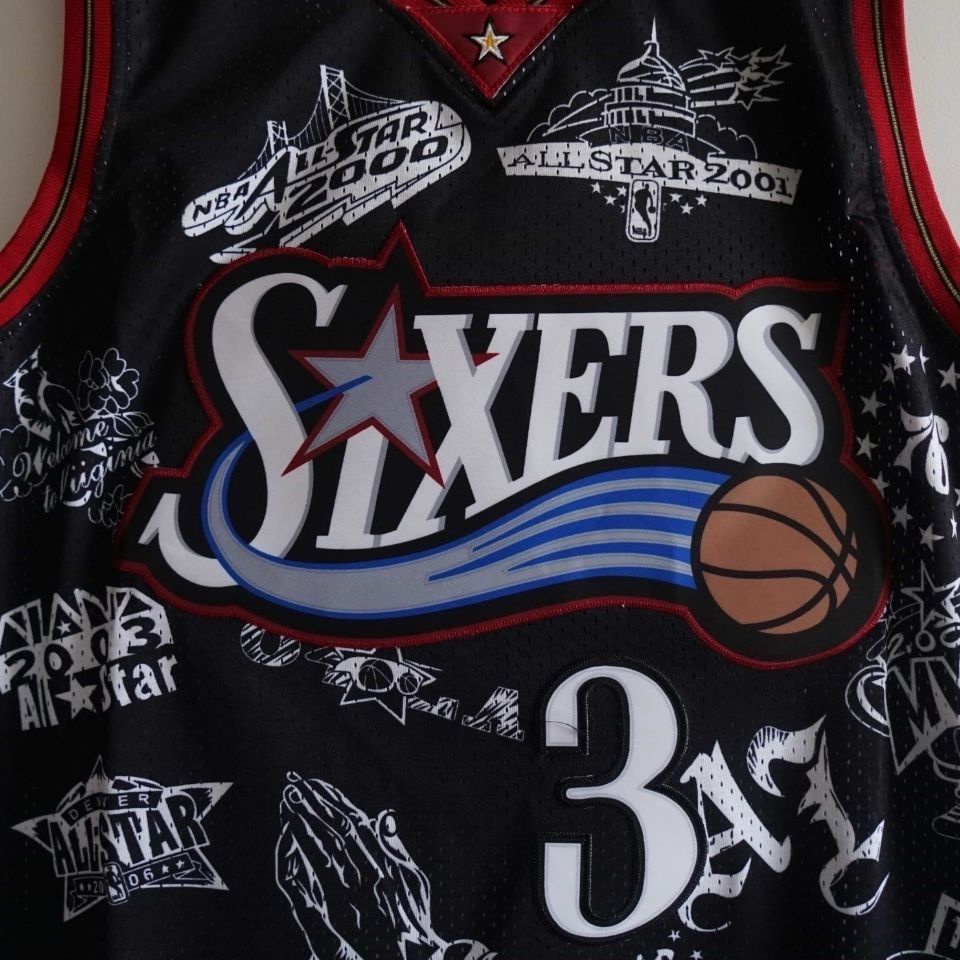 Hàng Mới Về!F &amp; X Bé Trai Áo Vest Đẹp Trai Mát Mẻ 76 Người Không. Áo Bóng Rổ Jersey 3 Iverson Jersey 97-98 Thêu Họa Tiết Phong Cách Đường Phố Mới Cho Nam Và Nữ