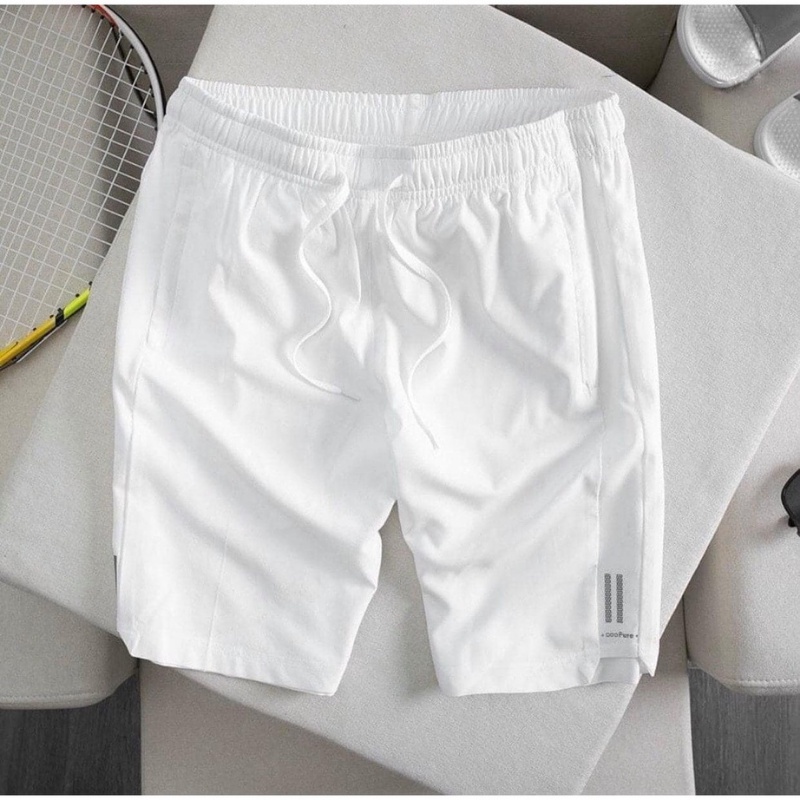 Quần short nam dáng đùi thể thao logo sọc vải dù gió lưng chun Xiaomimi N.001.XCB.2XL