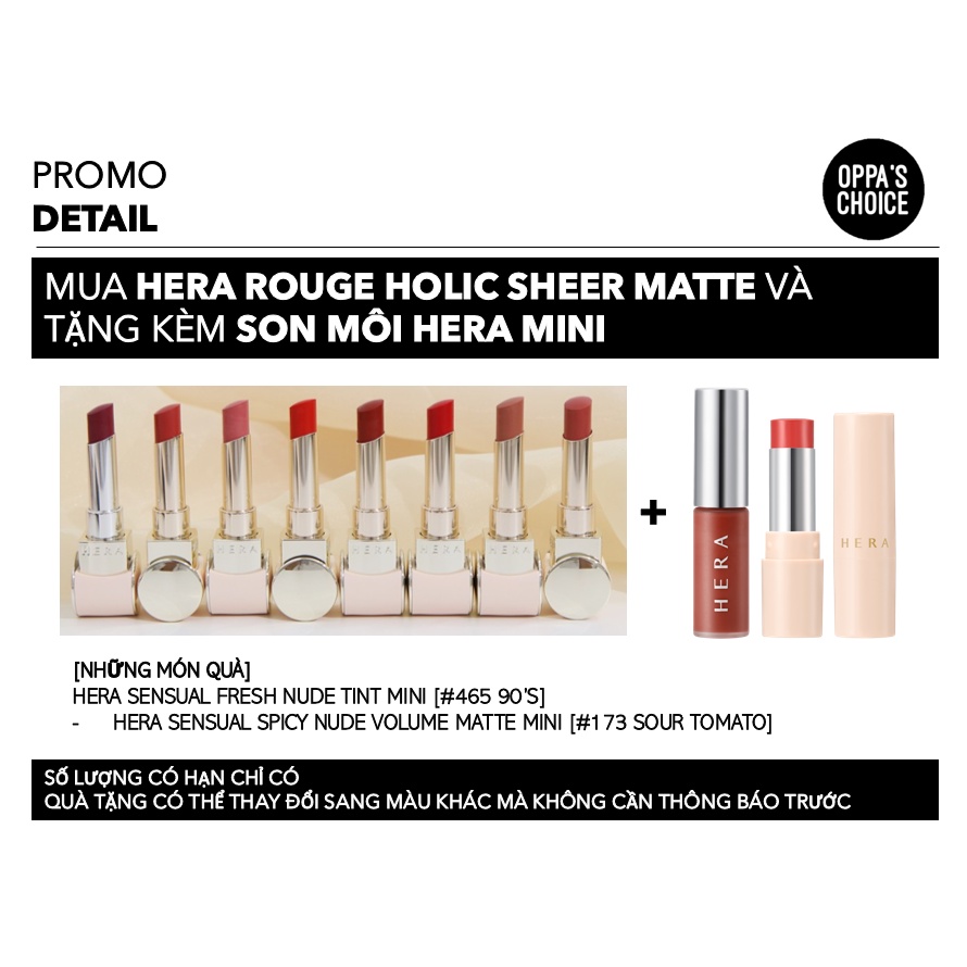 SON HERA ROUGE HOLIC SHEER MATTE 3g  VẬN CHUYỂN TỪ HÀN QUỐC