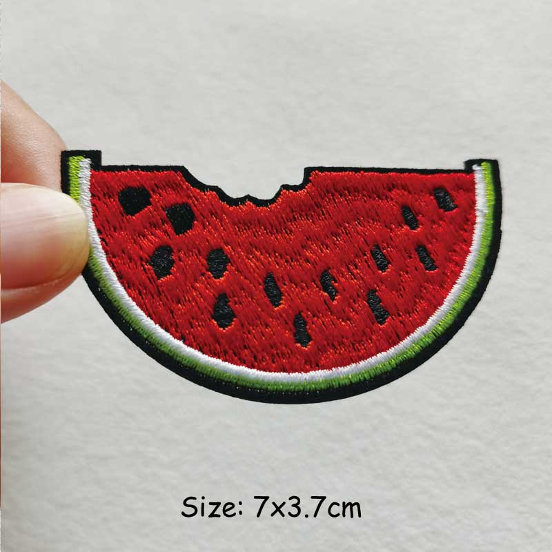 Thêu Phụ kiện Tự làm Miếng vá Các loại Trái cây Parches Ropa Tự làm Máy ép nhiệt Đính quần áo Dán miếng vá trên Túi quần jean May