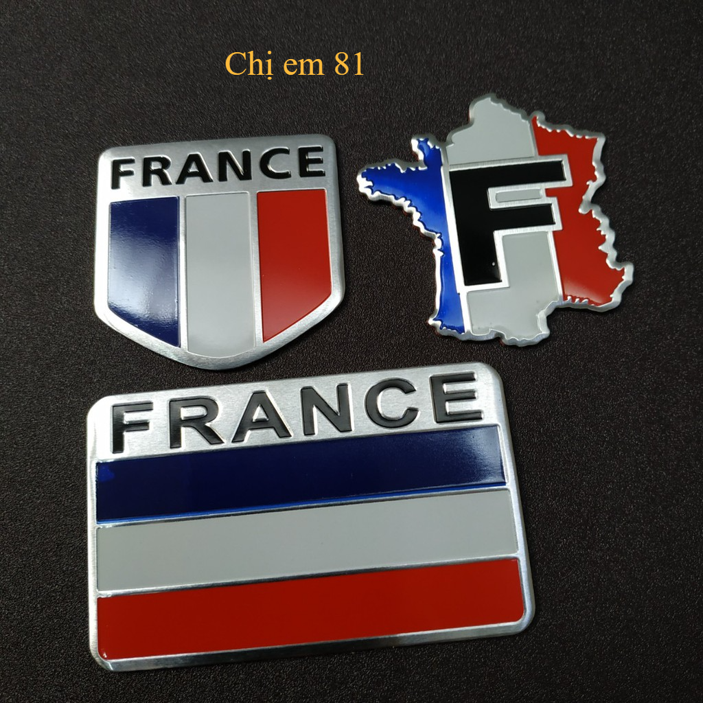 Tem Nhôm dán xe hình cờ Pháp France