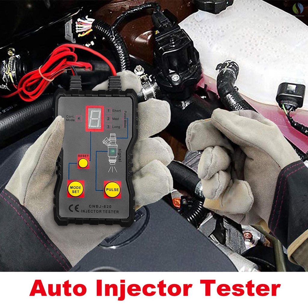 Gentl Fuel Injector Tester 4 Pluse Modes Fuel Injector Flush Cleaner Adapter Cleaning Tool Kit