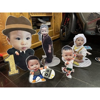 Combo 2 hình chibi và cây welcome có hình bé