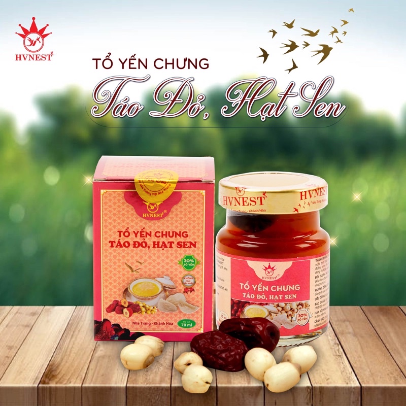Yến Sào Hoàng Việt Khánh Hoà,⚡️30% tổ Yến tươi⚡️,💯ko chất bảo quản, Yến chưng Táo đỏ hạt sen đặc sánh thơm ngon