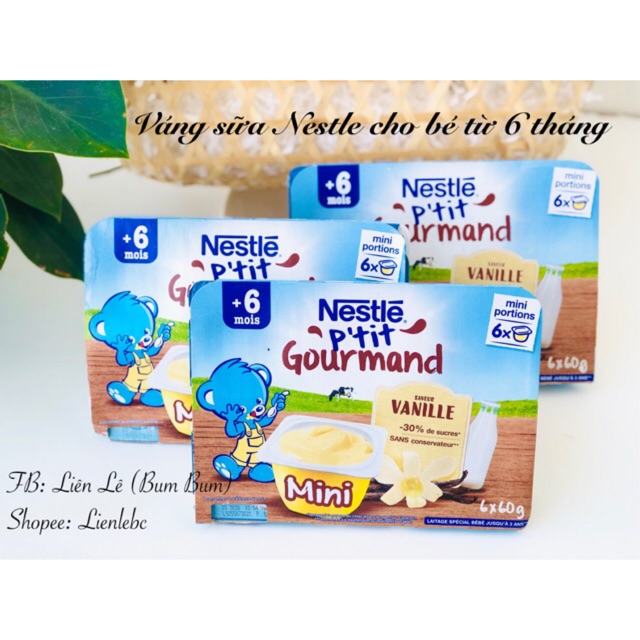 Váng sữa Nestle Pháp - Vỉ 6 hộp- cho bé từ 6m